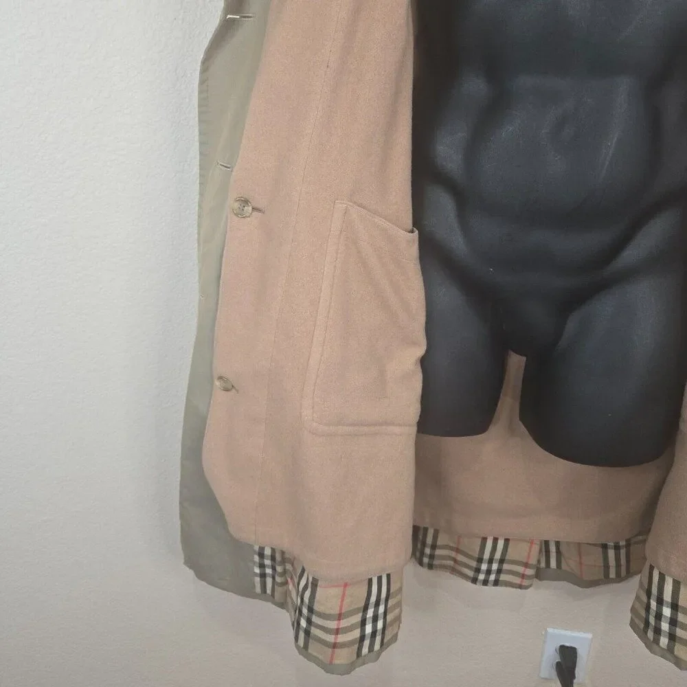 Burberrys Vintage Kensington Belted Trench Coat Womens 10 Khaki Nova Wool Lined - Picture 11 of 16